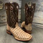 Men s Rodeo Cowboy Boots Coco Alligator Print Western Square Toe Boots Tan Color