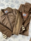 Vtg 1960 s 70 s Mens Beconta Sz L Insulated Brown Snowsuit Ski Coat   Bibs Nice