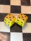 Rare Size Old Butterscotch Bakelite Small Dice Tiny Pair 011423 