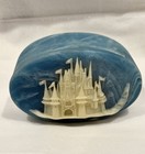Vintage Walt Disney Cinderella Castle Blue Soap Stone Trinket Jewelry Box