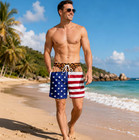 Custom Patriotic Usa Flag Men s Swim Trunks Personalized Beach Shorts Summer Gif