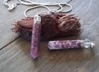 Lilac Lepidolite Pendant With Diamond Cut Crystal Top And Chain
