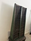 Antique Green Wood Early 1900s Printers Typeset Letterpress Cabinet Slug Rack