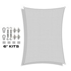 Rectangle Sun Shade Sail Gray Awning Cover Canopy Custom Size 5  To 24  W 8  kit