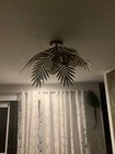 Tropical Coconut Leaves Lamp Unique Wrought Iron Tree Ceiling Mount Lighting