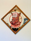 Vintage 1986 Coors Light Beer Wolf Mirror Sign Adolph Coors Co  Bar Decor