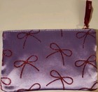 Ipsy December 2025 Makeup Cosmetic Bag Purple With Bedazzled Red Bows Ribbon