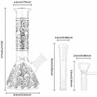 7 8  Skull Fluorescent Glass Bong Glass Water Pipe Smoking Tobacco Beaker 14mm