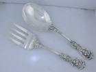Sterling Silver Reed   Barton Vegetable Fork   Spoon Set Francis I 1907  no Mono