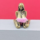 43mm Solid Brass Chinese Sexy Kneeling Young Female Doll Plump Body Model Statue