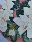 Vintage Vanguard Wg Hand Painted Needlepoint Canvas White Magnolia Circle 18mesh