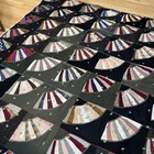 Antique Crazy Quilt Fan Pattern 71x64 Hand Stitched Tied Early 1900s Textile Vtg