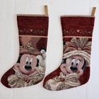 Disney Parks Mickey Minnie Mouse Christmas Stockings Victorian Tapestry Holiday
