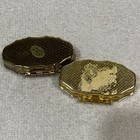 Vintage Mini Metal Gold Tone Travel Sewing Kit  empty  Lot Of 2 Each 2    L