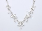 Bridal Wedding Flower Crystal Necklace Earrings Set