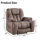 Ebello Manual Recliner Chair W  Massage   Heat  Soft Fabric Single Recliner Sofa