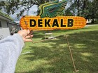 Vtg C  1950s Dekalb Corn Seed Tin Flying Ear Weathervane Double Sided Sign Nice 