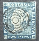 Mauritius Classic 1848-59 2d Blue  sg14  - Good Used  Minor Tear -   4500