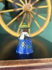 Vintage Unique Wood Hand Carved Painted Man Thimble Holder Case Folk Art