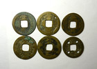 Six Korea Sang Pyong Tong Bo Two Mun Coins                          And Two Unidentified