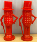          Vintage Planters Mr  Peanut Salt And Pepper Shakers Made In Usa Red Plastic