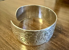 Estate Vintage S  Kirk   Son Sterling Cuff Bracelet Engraved W  Monogram 