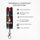 Burn Pepper Spray     Police Grade Maximum Strength Self Defense Keychain