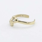 Adjustable Double Heart Toe Ring Solid Real 10k Yellow Gold