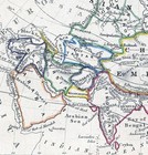 1863 Dower Map Asia Physical Map China Chinese Empire Arabia India Japan Siberia
