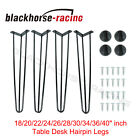 16  - 40  Coffee Table Metal Hairpin Legs Iron Bar Black 3-rod Set Of 4