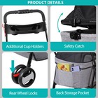 Pet Stroller 3-in-1 Foldable Cat Dog Strollers With Detachable Carrier Car Seat
