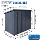 2-bin Metal Trash Enclosure  Waterproof Shed For Garden Patio   Generator