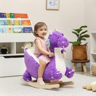Qaba Baby Rocking Horse Kids Ride On Dragon Plush Toy Rocker  Purple