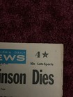 Vintage Baseball October 24  1972 Newspaper  Jackie Robinson Dies same Day nice 