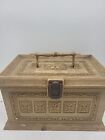 Max Klein Inc  Vintage Faux Wood Plastic Sewing Box - White - Empty Storage