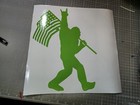 Sasquatch Bigfoot Rock On Flag Funny Diecut Vinyl Window Decal Sticker Car Truck