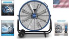24 Inch Industrial Drum Fan Heavy Duty Floor Fan 9500 Cfm 8 Blades 3 Speeds