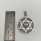 Large Star Of David   Chai 925 Sterling Silver Pendant Filigree Design 1 5  38mm
