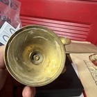 Pair Of Antique Brass Candle Holders  Gold  5 Inch  Round  Medium