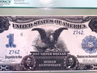 1899  1 Black Eagle Silver Certificate Fr  233 Pcgs 65ppq Ultra Low Serial  z74z