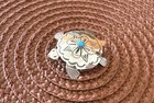 Native American Navajo Sterling Silver Etched Turtle Ponytail Clip- 1 5    Signed 