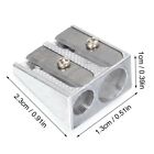 Top Grade Stationery Pencil Sharpener Double Hole Metal Bevelled Double Hole
