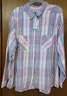 Nwt Woman Plus Size 4x Croft   Barrow Extra Soft Flannel Shirt Pink   Blue  38