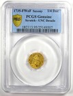 1735 Germany Saxony 1 4 Gold Ducat Coin - Pcgs Uncirculated Detail  unc Ms 