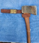 Vintage Woodsmen Of The World Ceremonial   Parade Axe  Belt  Buckle Axe Hanger
