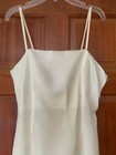 Authentic Antique 1920s Long Slim Full Slip Side Hooks Snaps Rayon Taffeta Darts
