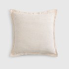 New Quince European 100  Linen Euro Pillow Sham 26   x26    Natural white Stripe