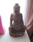  Antique Chinese Wood Han Carving Statue Figure Buddha Qing Dynasty Very Big 18c