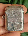 Victorian Sterling Silver Vesta Case Match Safe Striker Birmingham By W g 1898