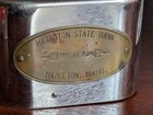 Vtg Metal Coin Bank Idaho The Hazelton State Bank Advertising W  Key